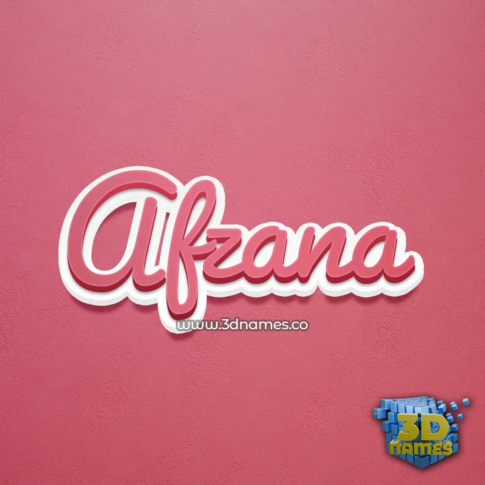 afzana in Red Scribble style - 3D name wallpaper