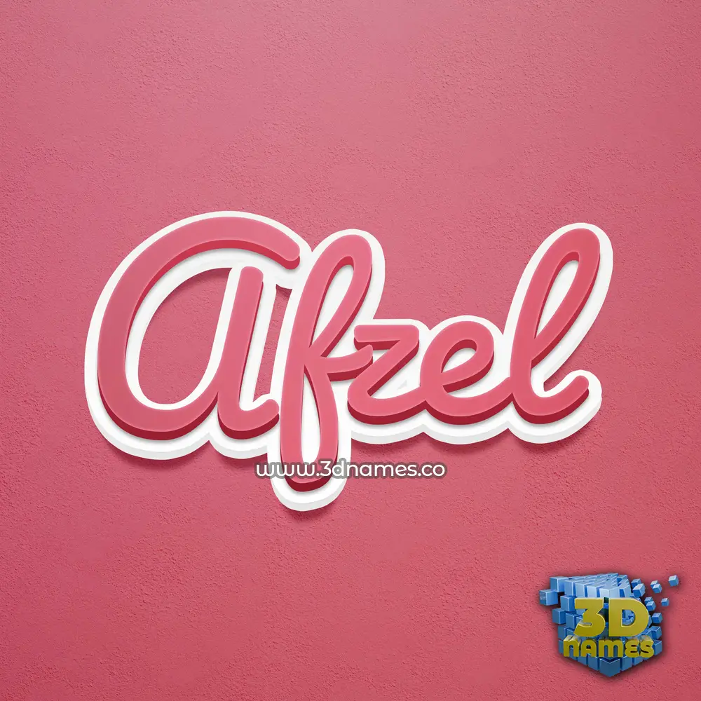 afzel in Red Scribble style - 3D name wallpaper