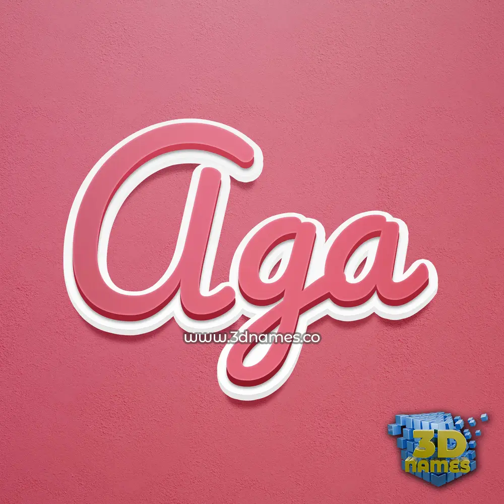 aga in Red Scribble style - 3D name wallpaper