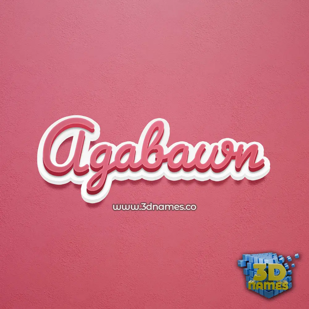 agabawn in Red Scribble style - 3D name wallpaper
