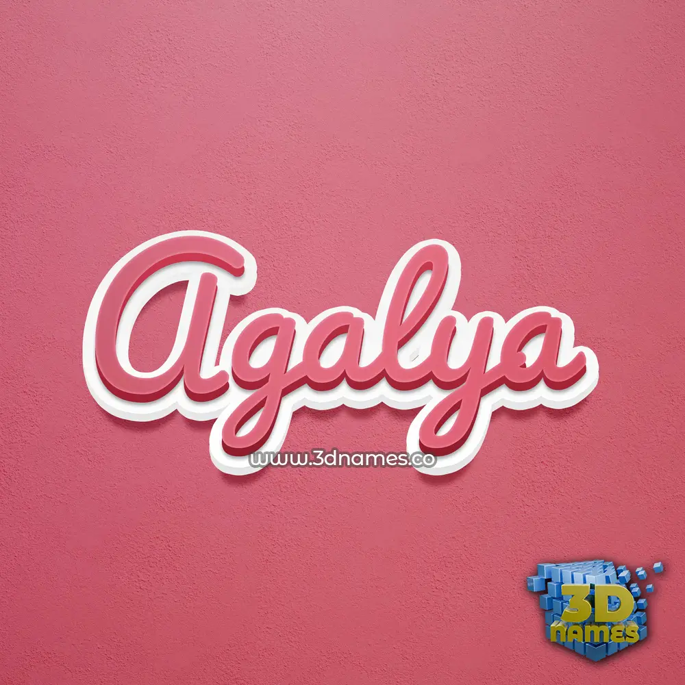 agalya in Red Scribble style - 3D name wallpaper