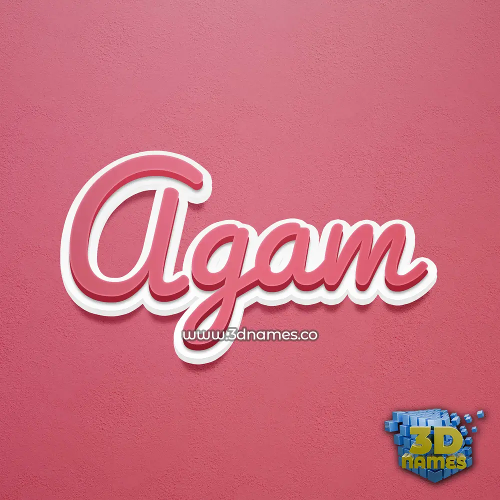 agam in Red Scribble style - 3D name wallpaper