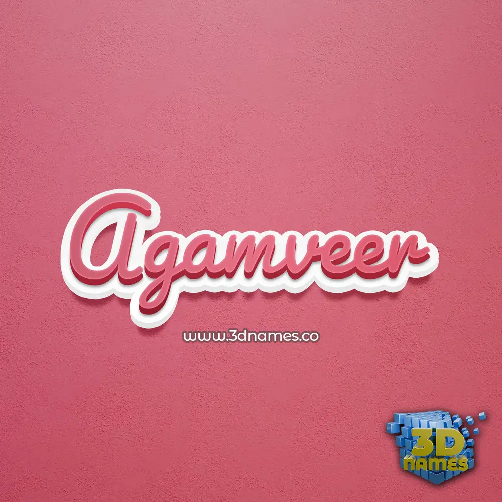 agamveer in Red Scribble style - 3D name wallpaper