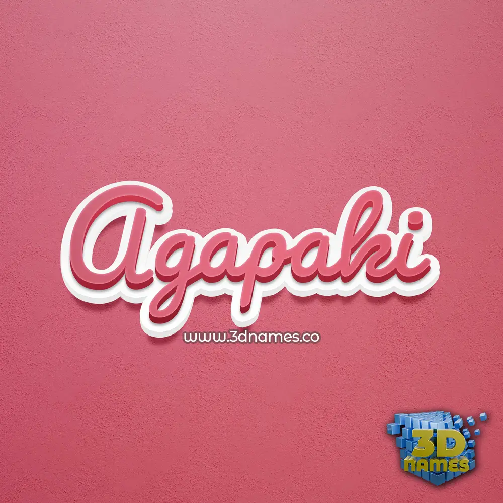 agapaki in Red Scribble style - 3D name wallpaper
