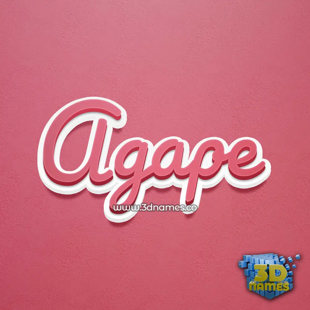 agape in Red Scribble style - 3D name wallpaper