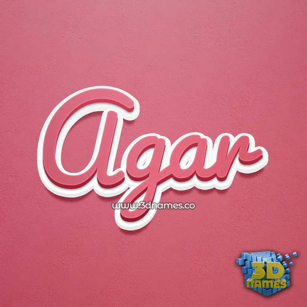 agar in Red Scribble style - 3D name wallpaper
