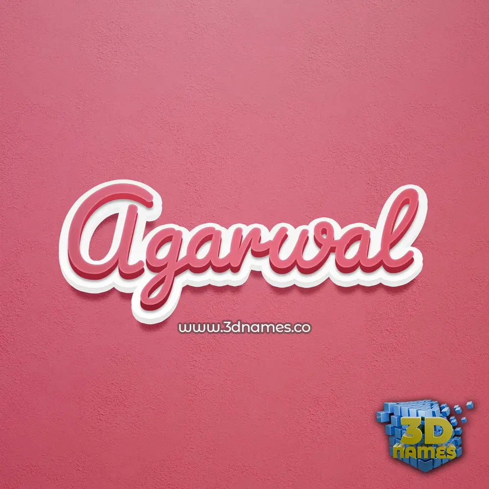 agarwal in Red Scribble style - 3D name wallpaper
