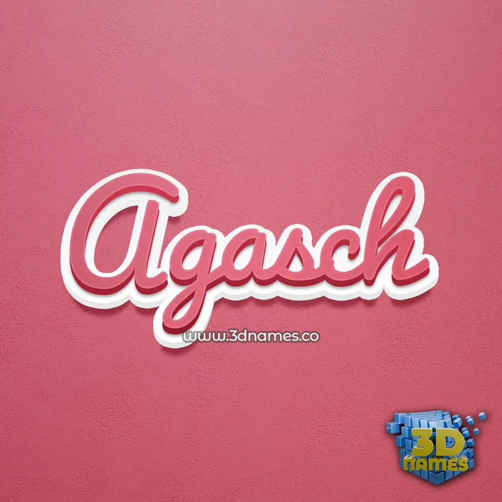agasch in Red Scribble style - 3D name wallpaper