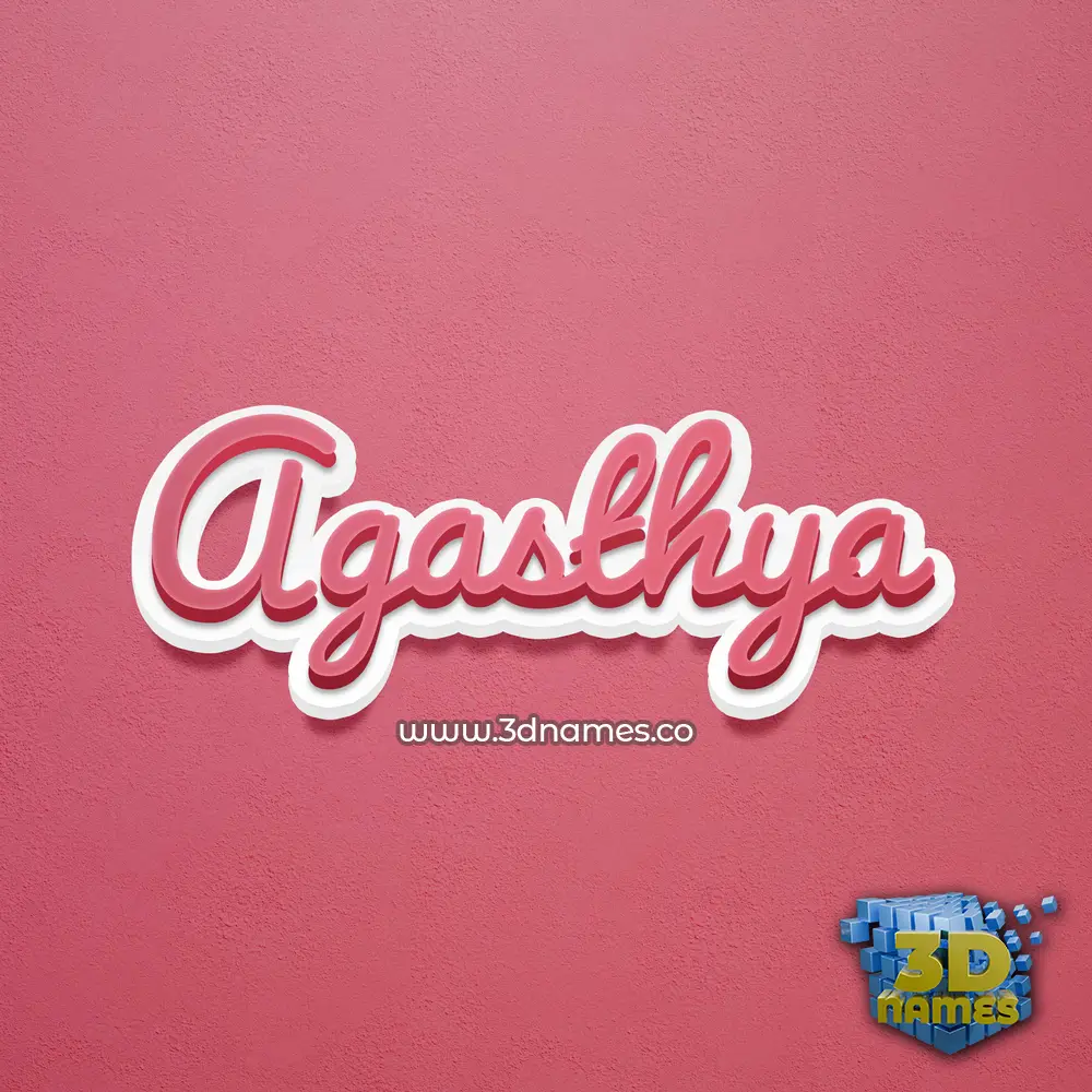 agasthya in Red Scribble style - 3D name wallpaper