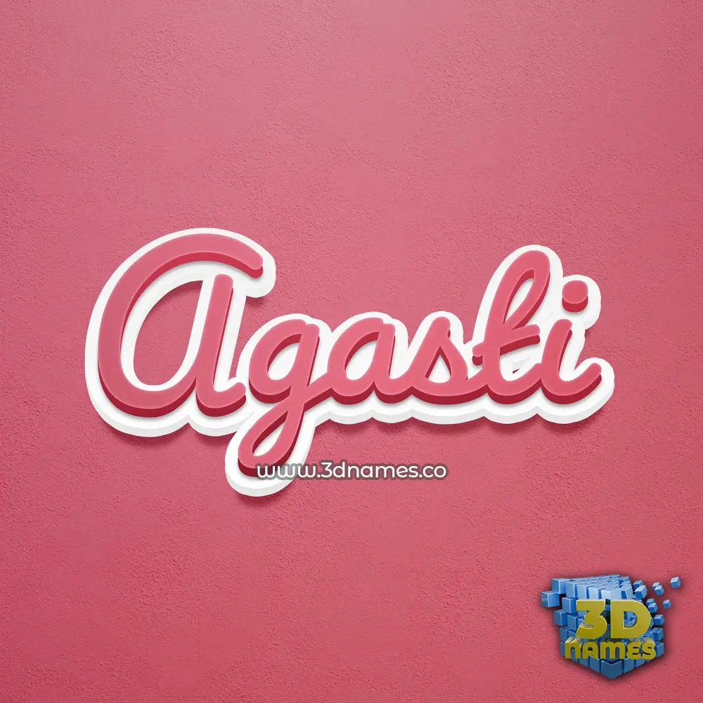 agasti in Red Scribble style - 3D name wallpaper