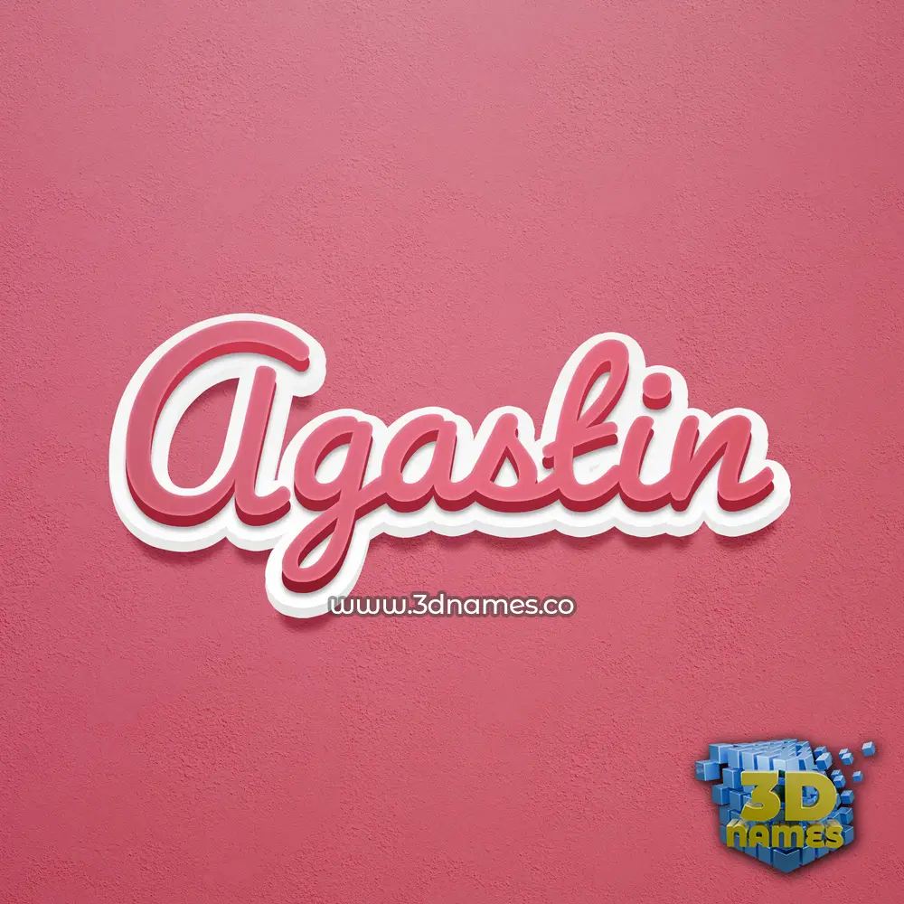 agastin in Red Scribble style - 3D name wallpaper