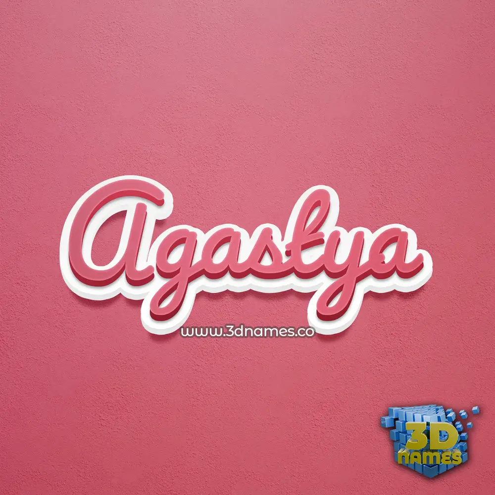 agastya in Red Scribble style - 3D name wallpaper