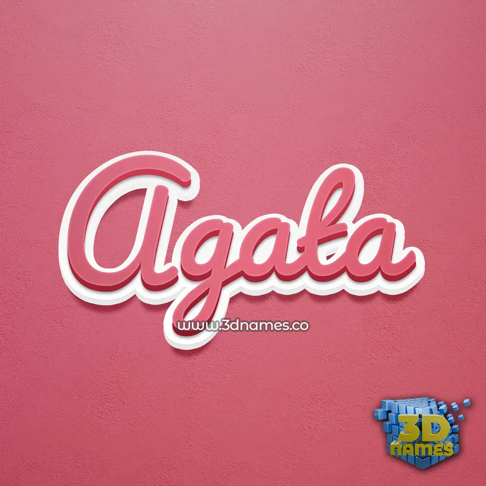 agata in Red Scribble style - 3D name wallpaper