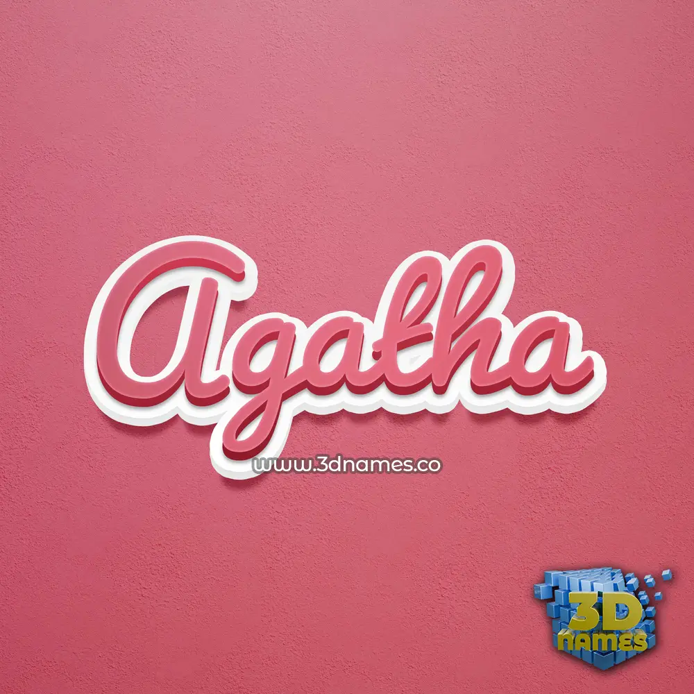 agatha in Red Scribble style - 3D name wallpaper