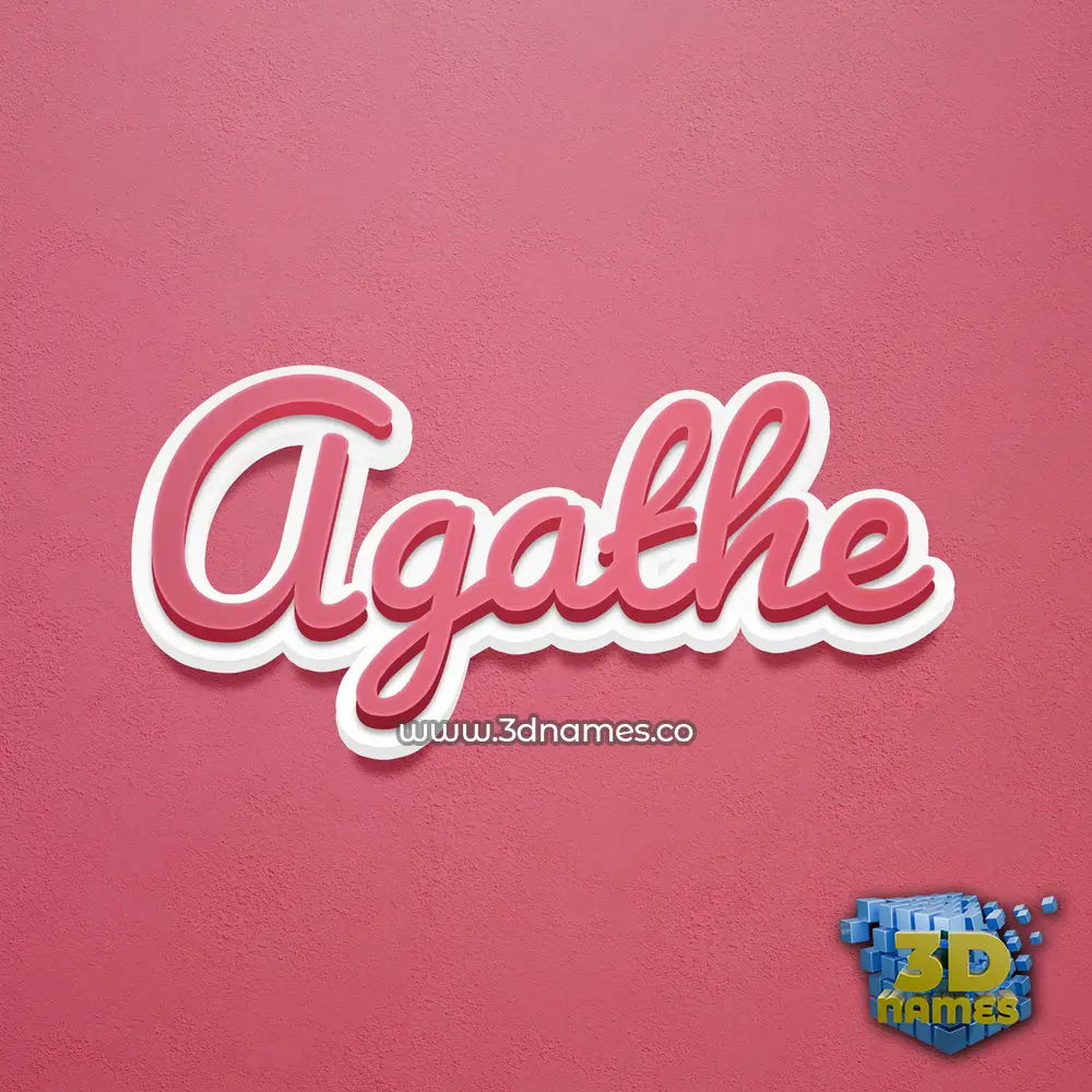 agathe in Red Scribble style - 3D name wallpaper