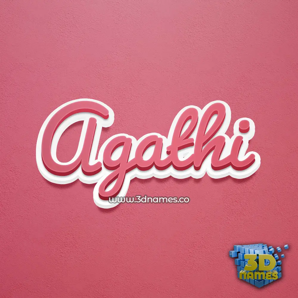 agathi in Red Scribble style - 3D name wallpaper