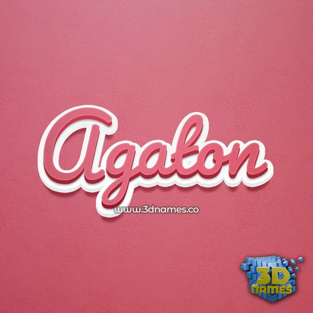 agaton in Red Scribble style - 3D name wallpaper