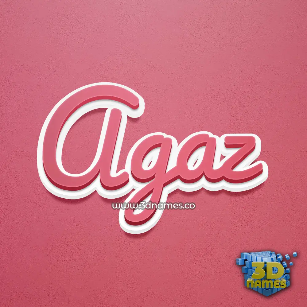 agaz in Red Scribble style - 3D name wallpaper