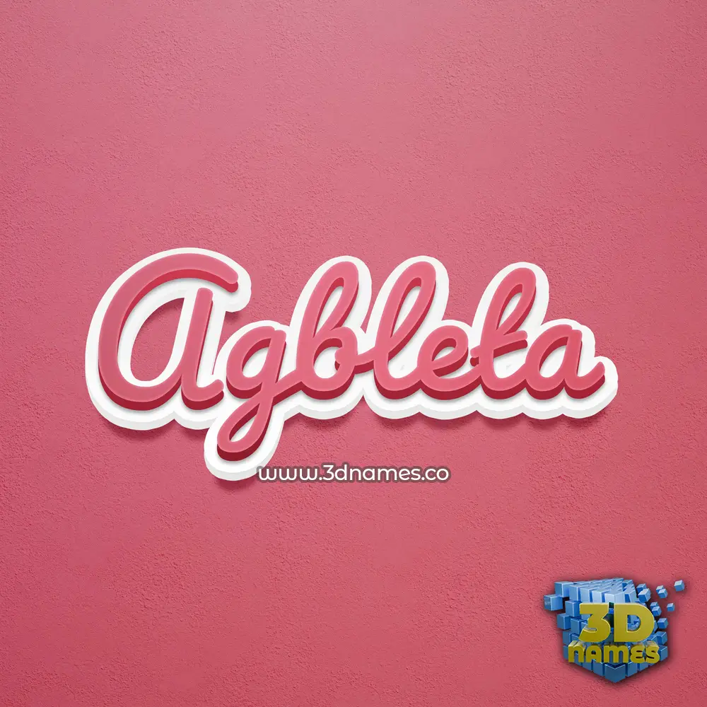agbleta in Red Scribble style - 3D name wallpaper