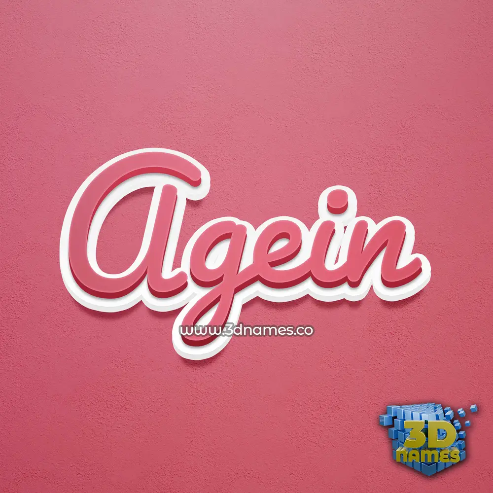 agein in Red Scribble style - 3D name wallpaper