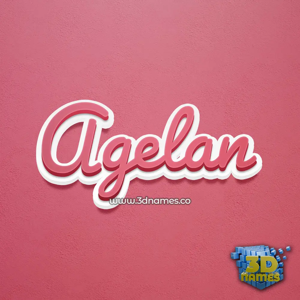 agelan in Red Scribble style - 3D name wallpaper
