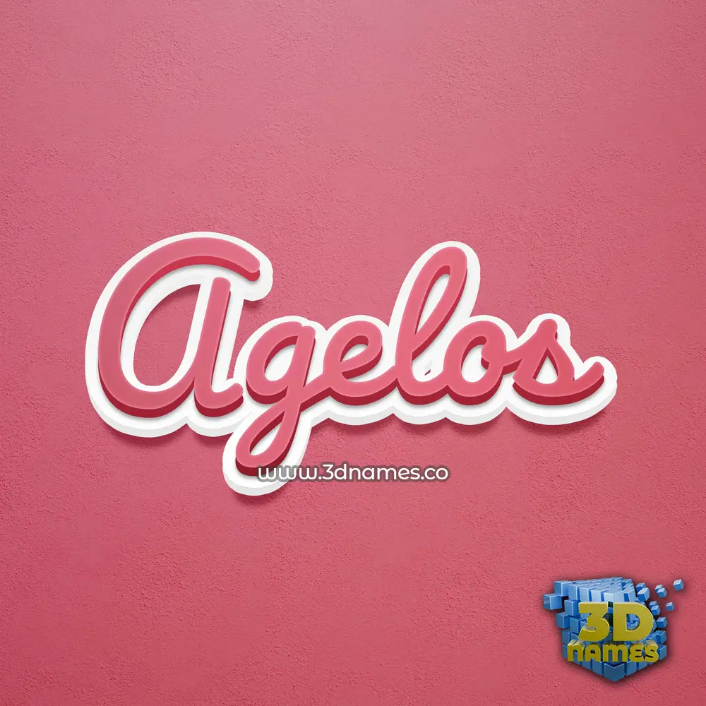 agelos in Red Scribble style - 3D name wallpaper
