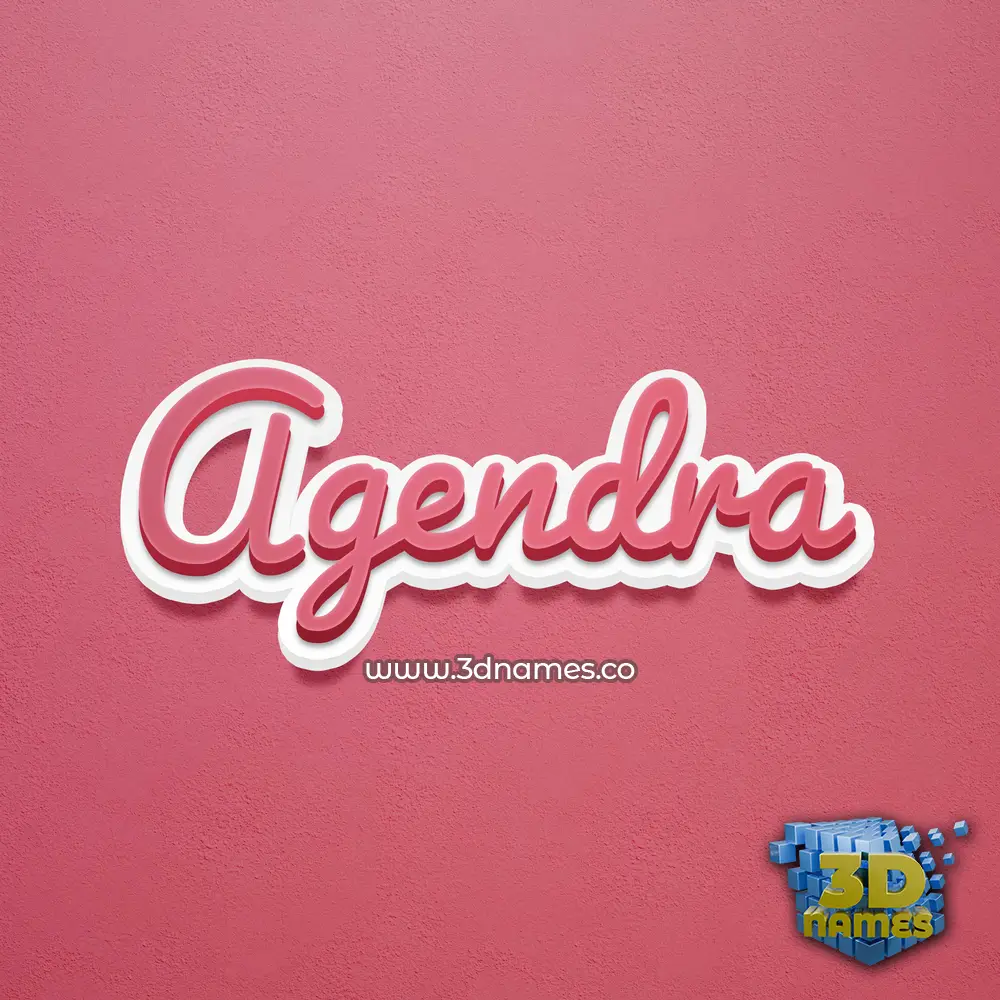 agendra in Red Scribble style - 3D name wallpaper