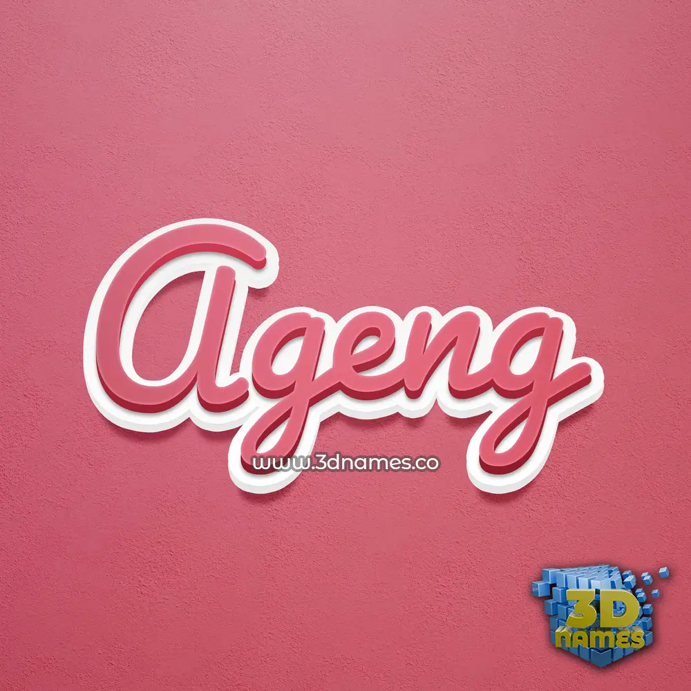 ageng in Red Scribble style - 3D name wallpaper