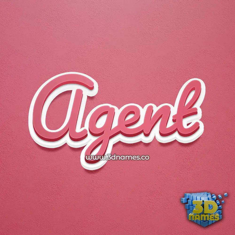 agent in Red Scribble style - 3D name wallpaper