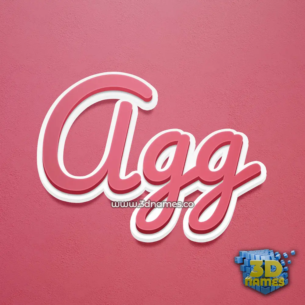 agg in Red Scribble style - 3D name wallpaper