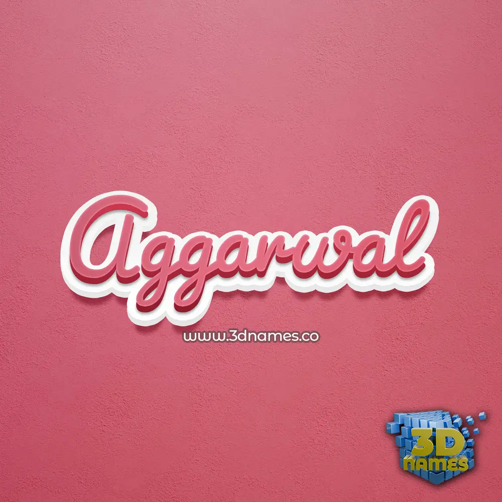 aggarwal in Red Scribble style - 3D name wallpaper
