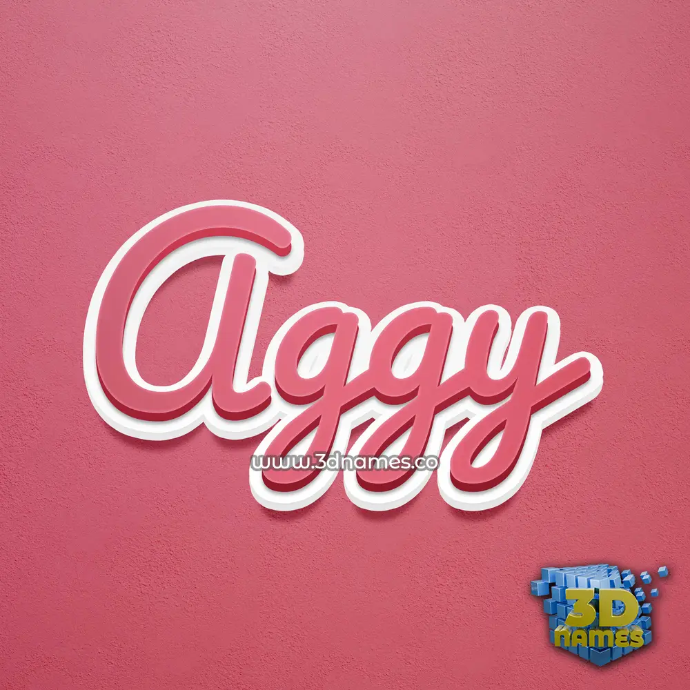 aggy in Red Scribble style - 3D name wallpaper