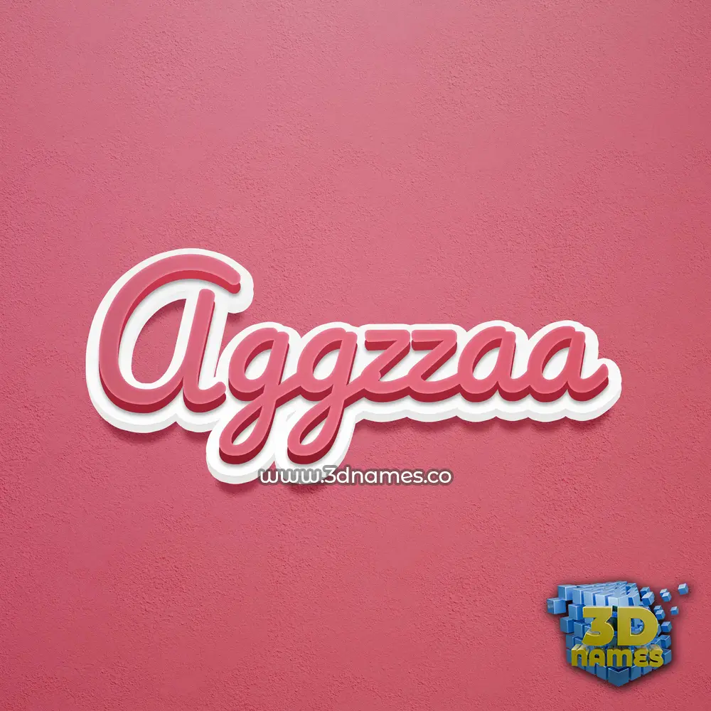 aggzzaa in Red Scribble style - 3D name wallpaper