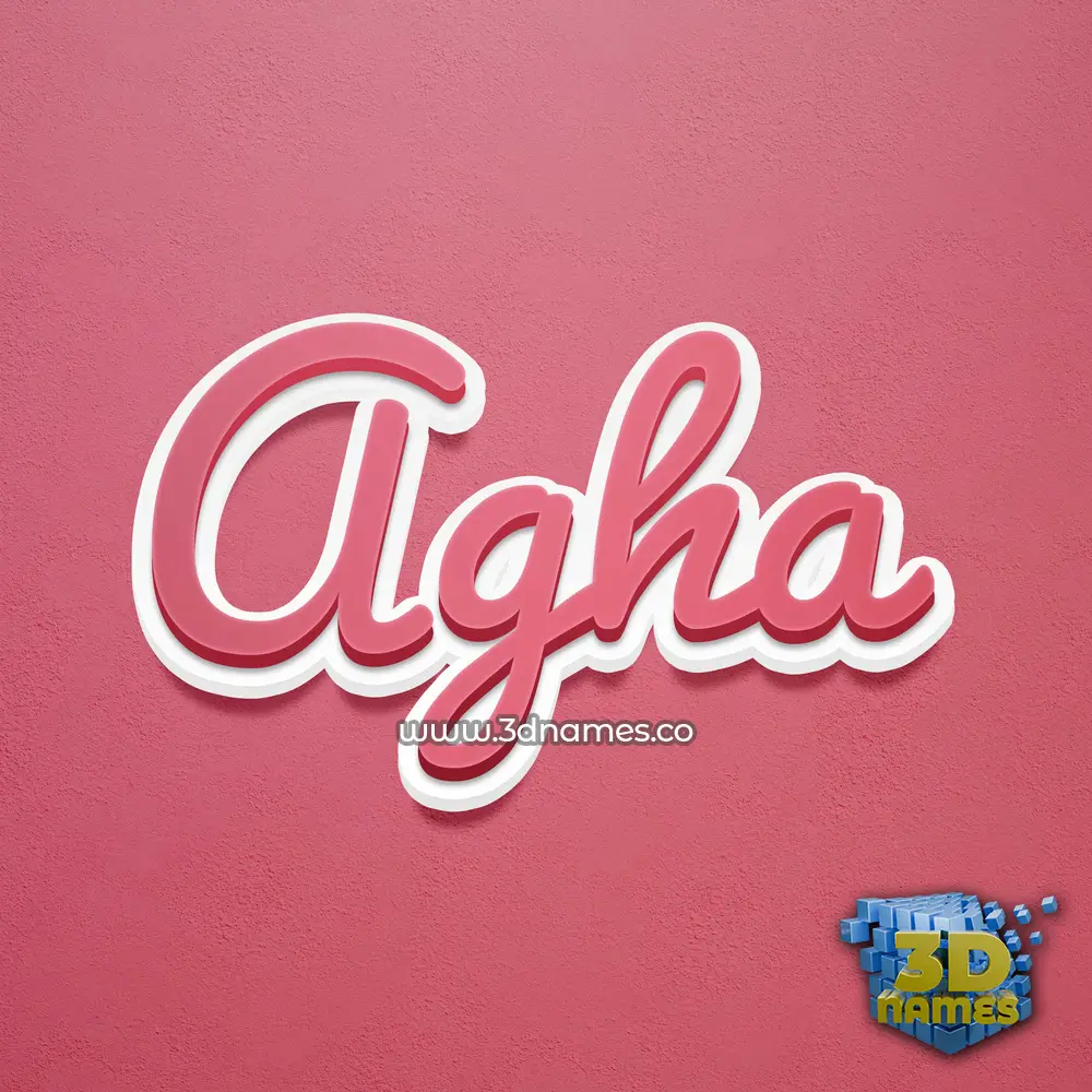 agha in Red Scribble style - 3D name wallpaper