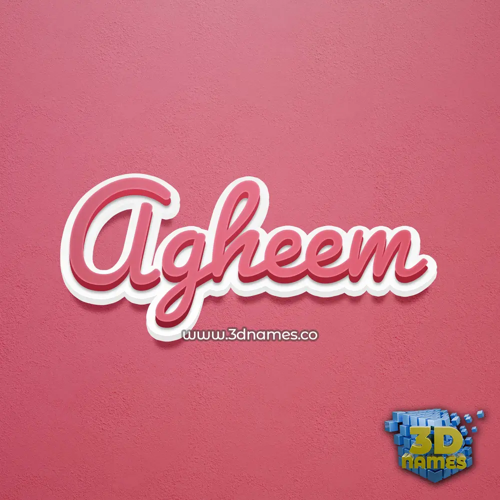 agheem in Red Scribble style - 3D name wallpaper
