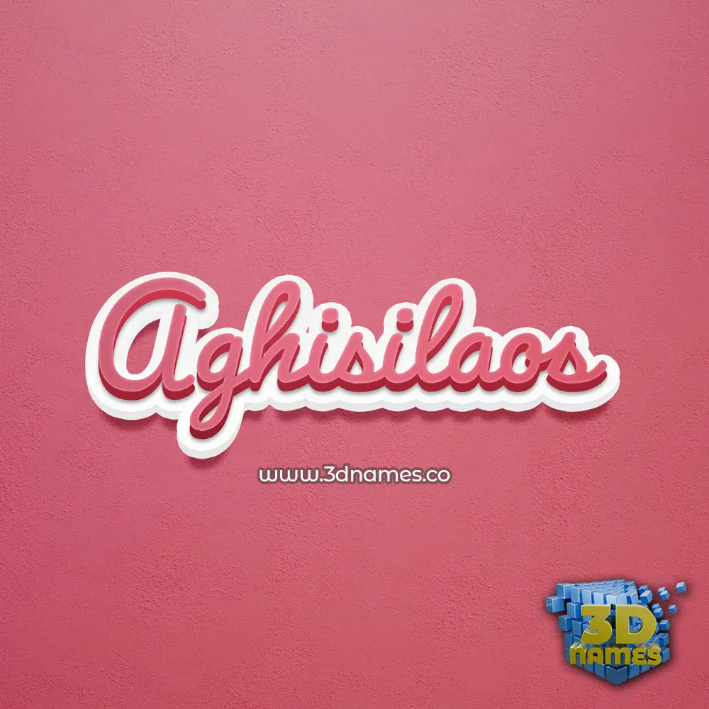 aghisilaos in Red Scribble style - 3D name wallpaper