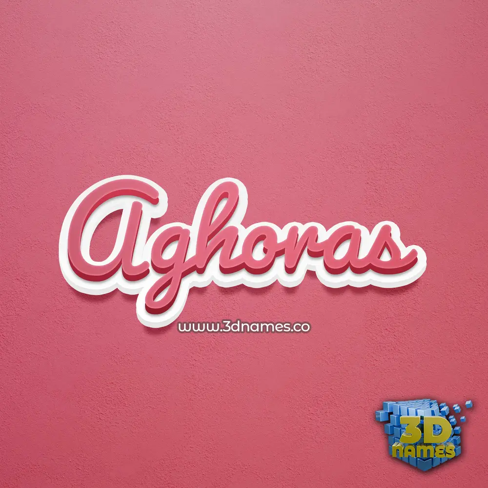 aghoras in Red Scribble style - 3D name wallpaper