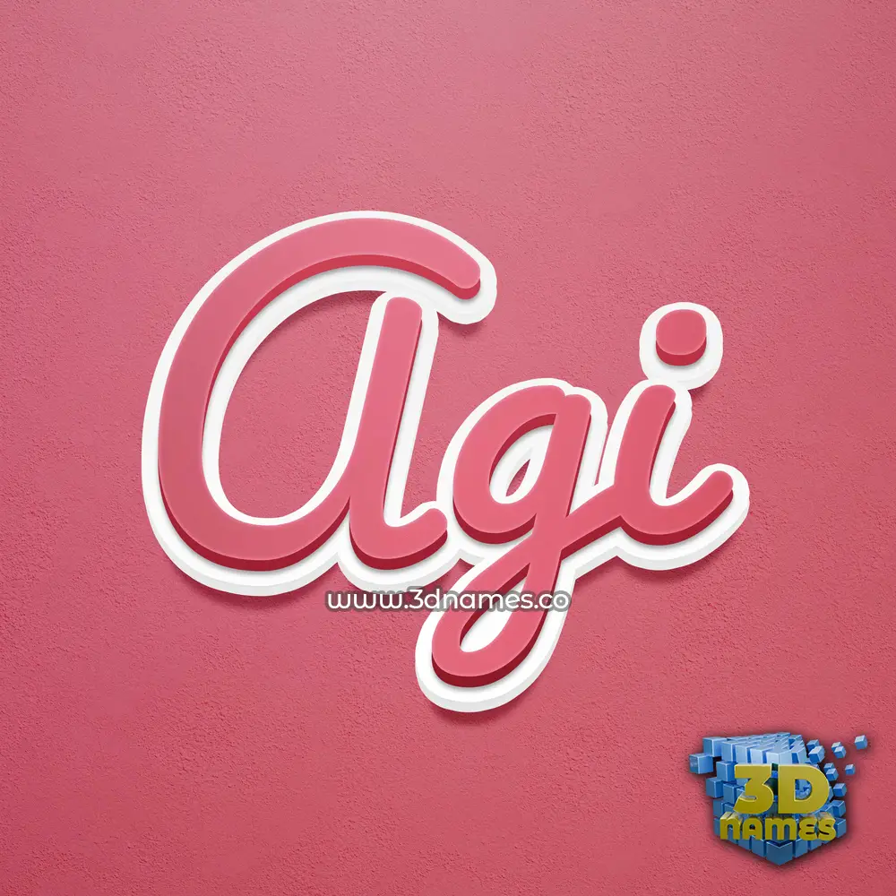 agi in Red Scribble style - 3D name wallpaper