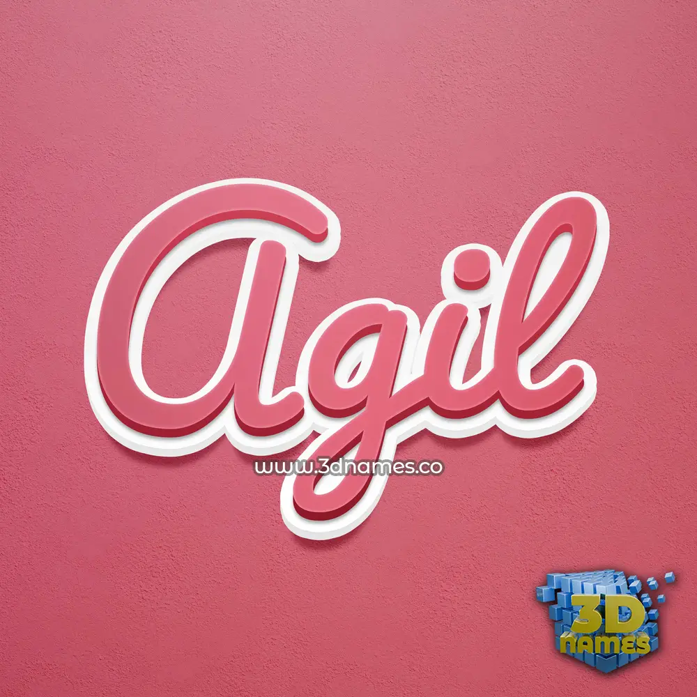 agil in Red Scribble style - 3D name wallpaper