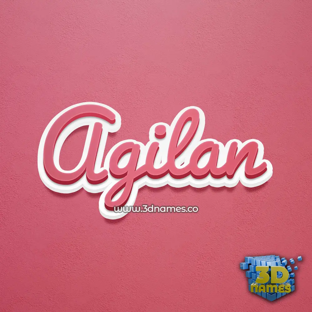 agilan in Red Scribble style - 3D name wallpaper