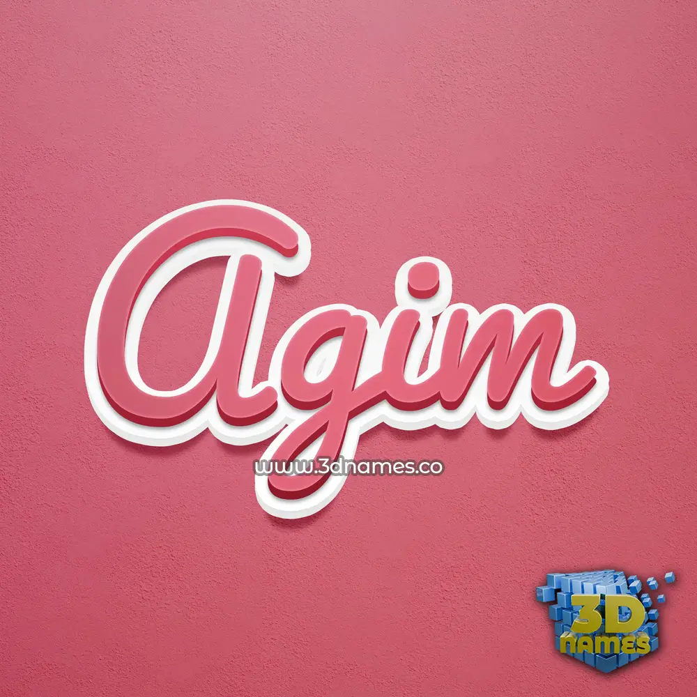 agim in Red Scribble style - 3D name wallpaper