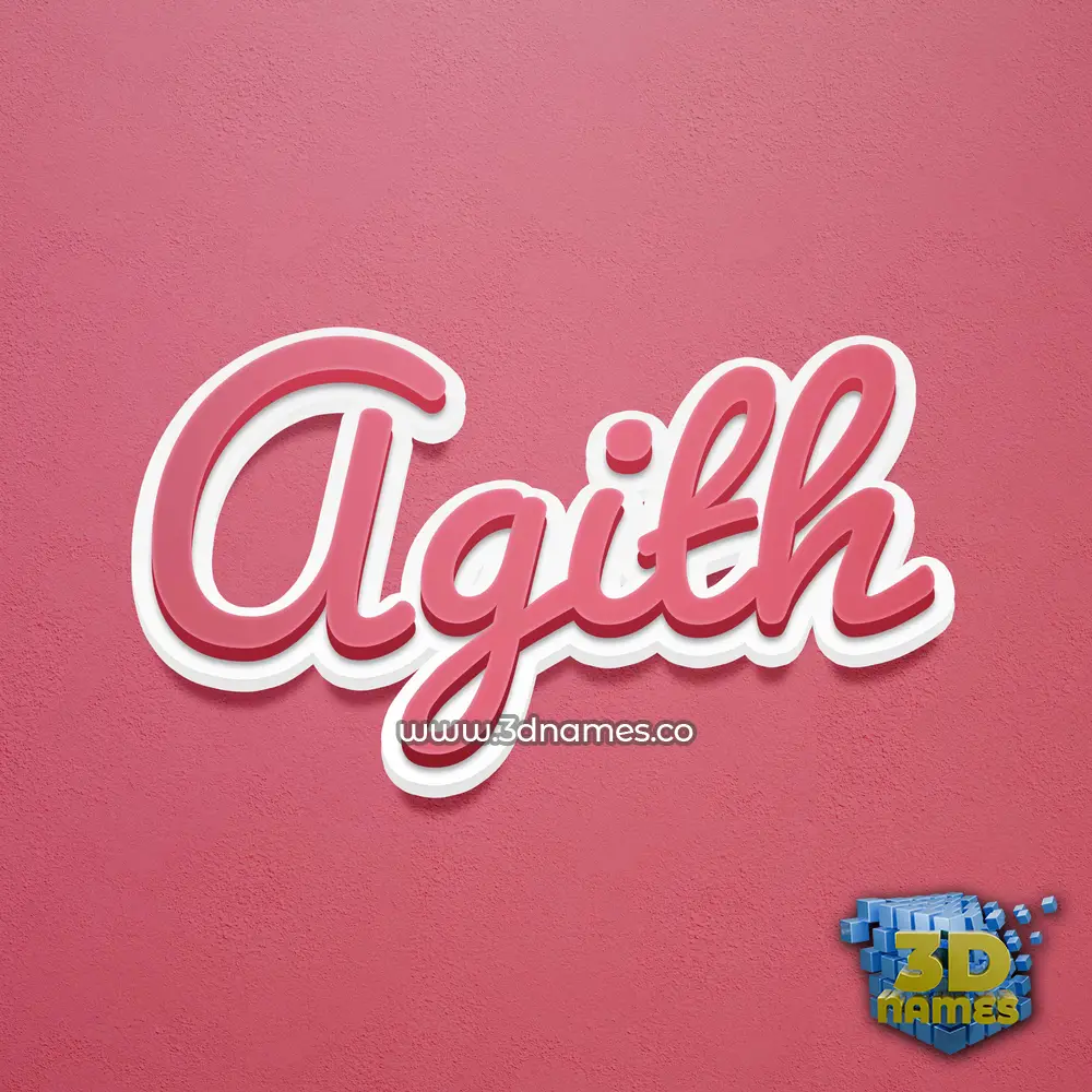 agith in Red Scribble style - 3D name wallpaper