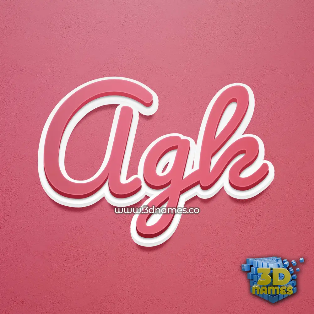 agk in Red Scribble style - 3D name wallpaper