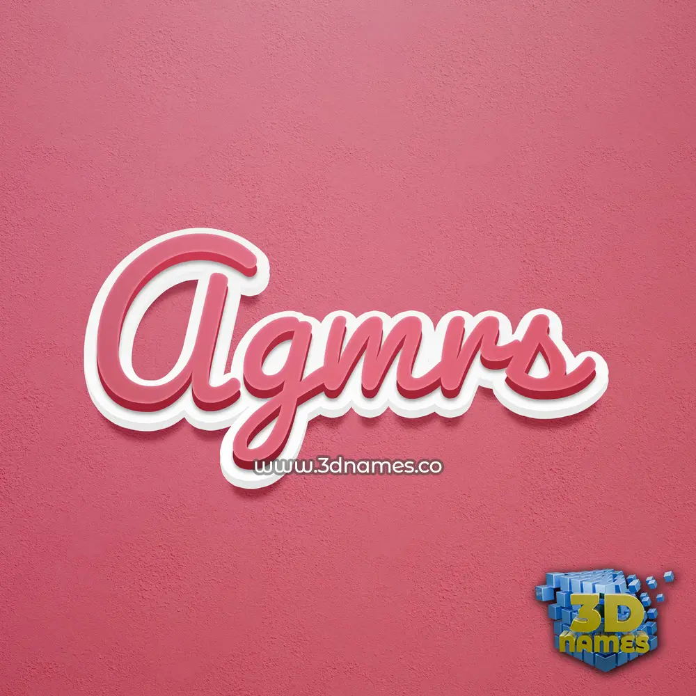 agmrs in Red Scribble style - 3D name wallpaper