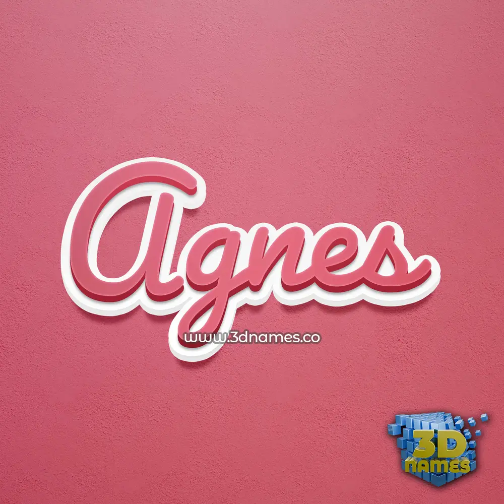 agnes in Red Scribble style - 3D name wallpaper
