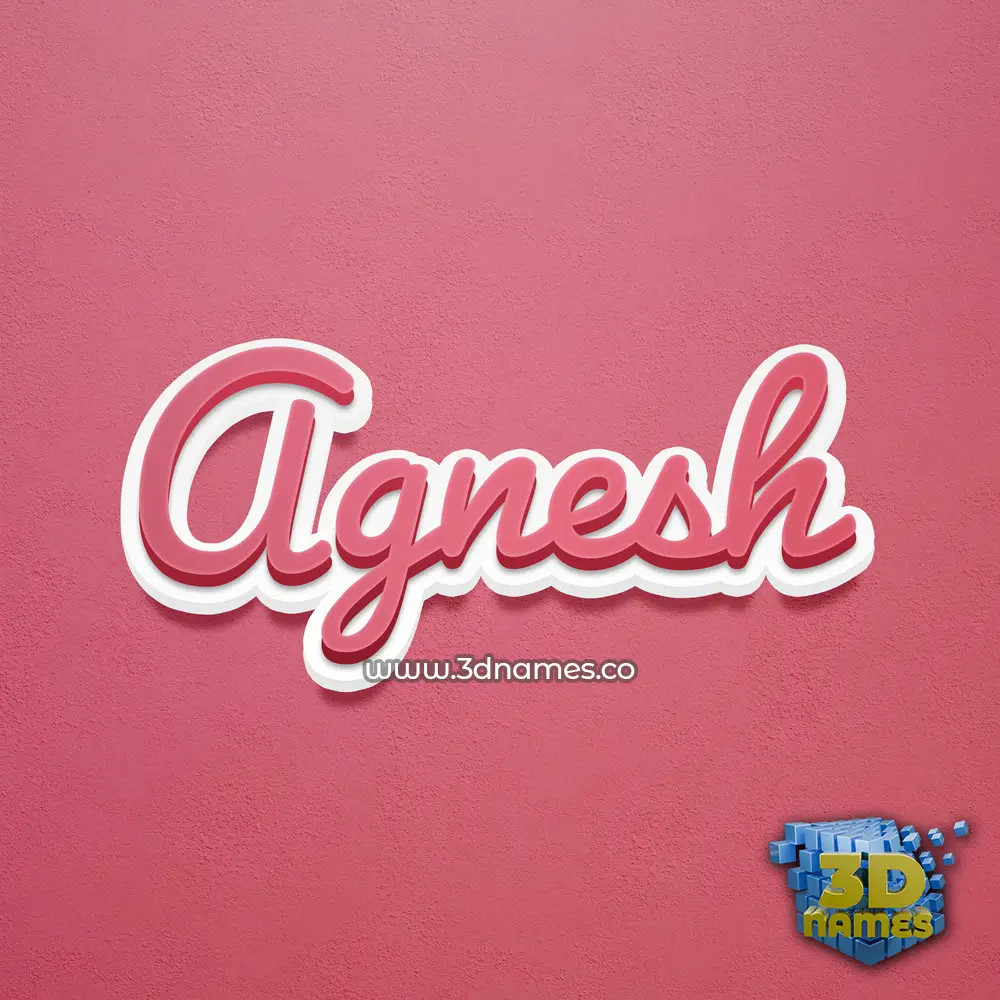 agnesh in Red Scribble style - 3D name wallpaper