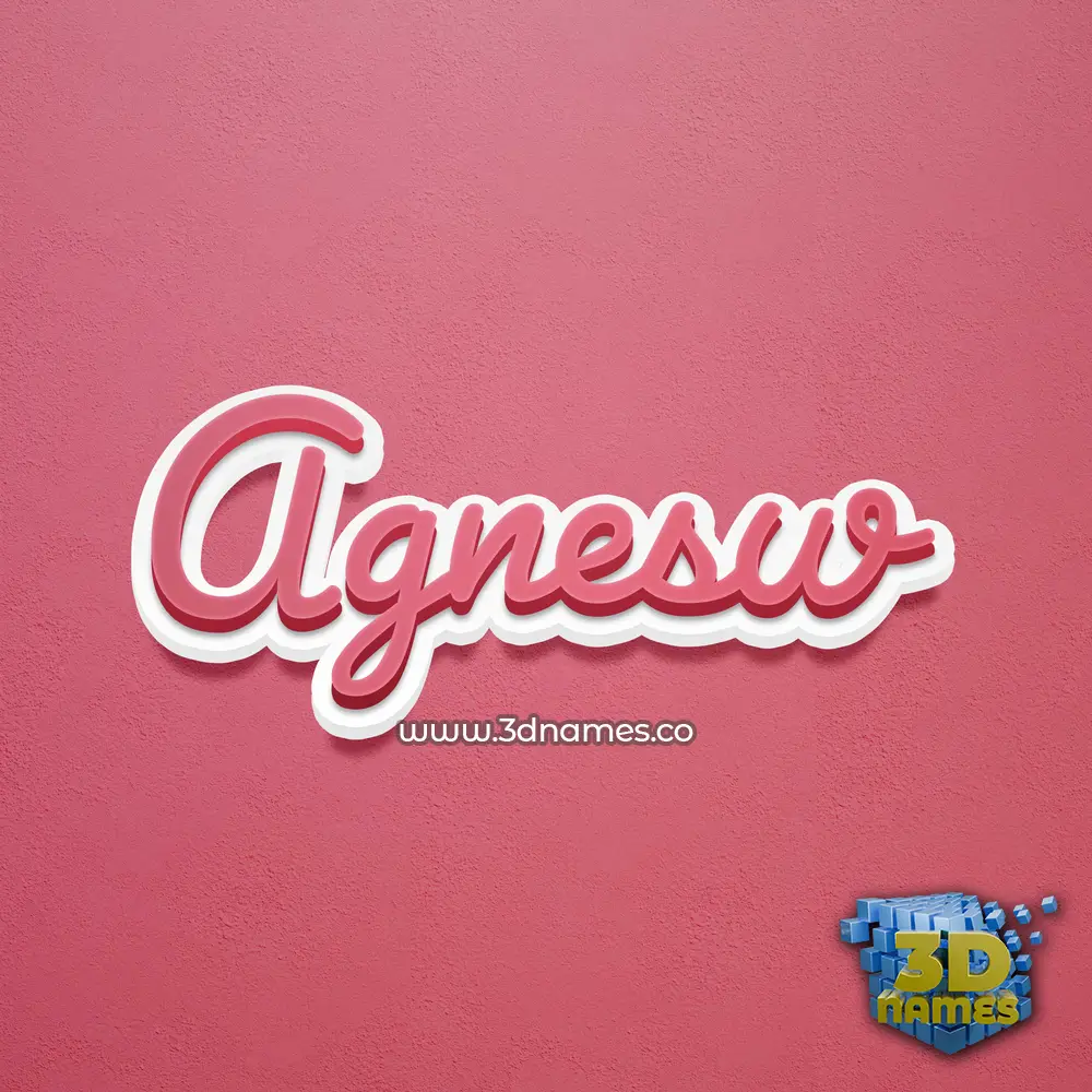 agnesw in Red Scribble style - 3D name wallpaper