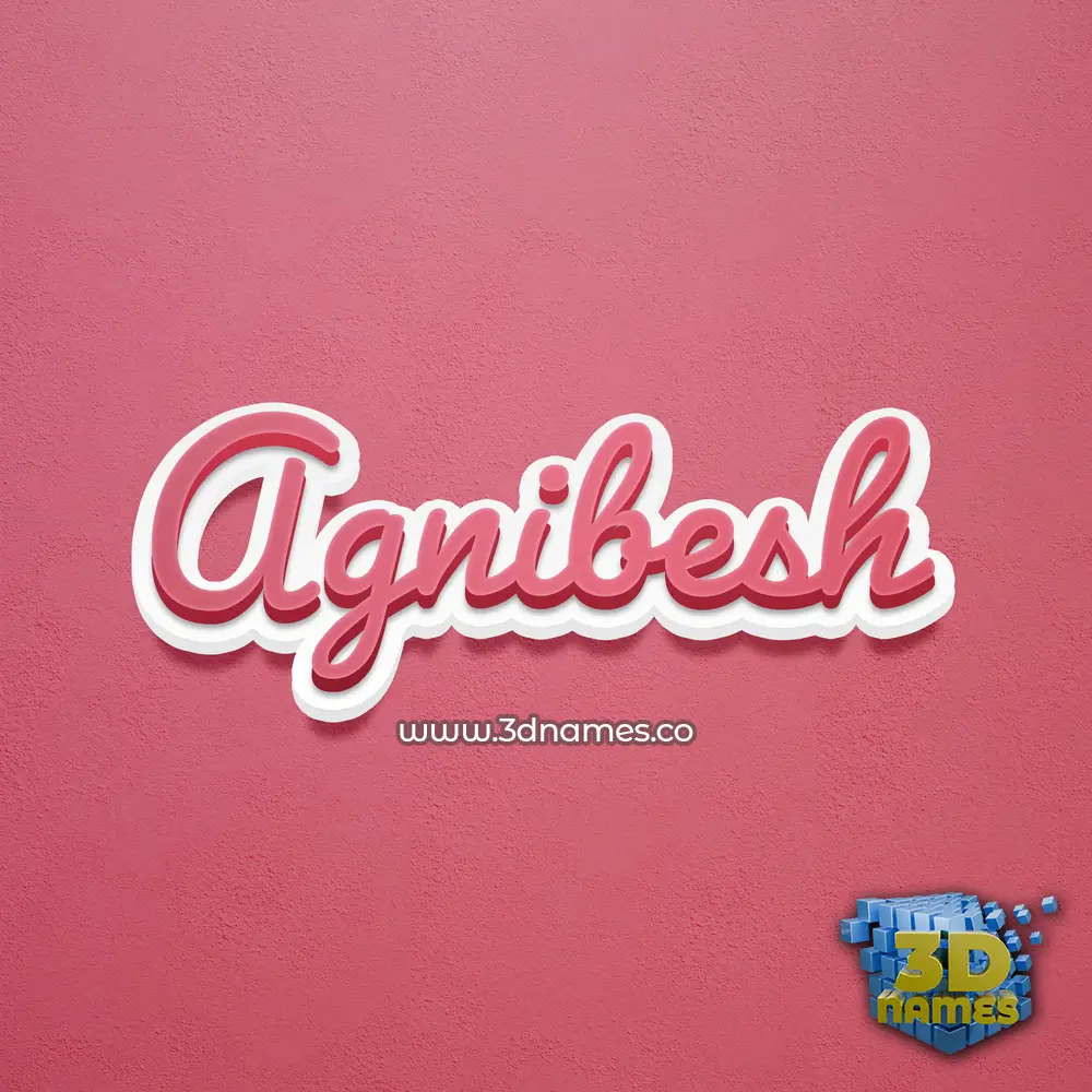 agnibesh in Red Scribble style - 3D name wallpaper
