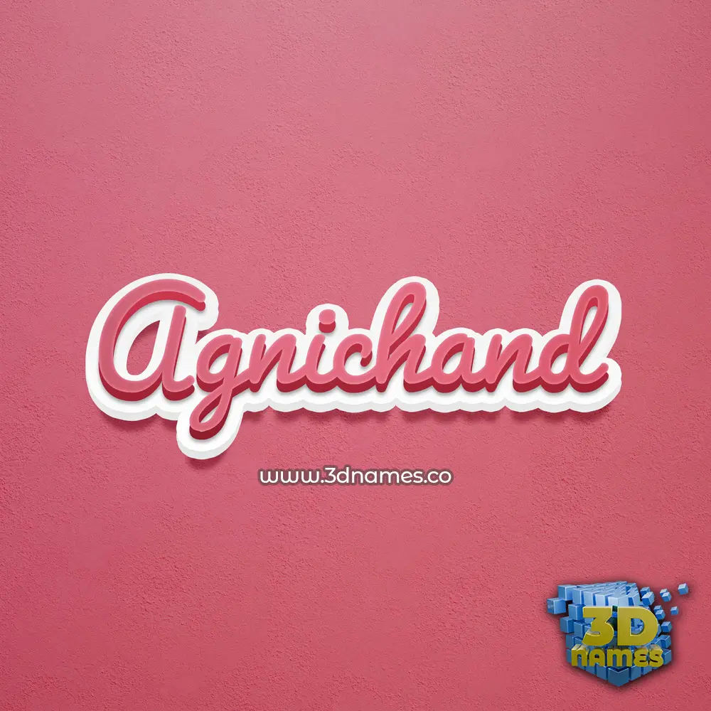 agnichand in Red Scribble style - 3D name wallpaper