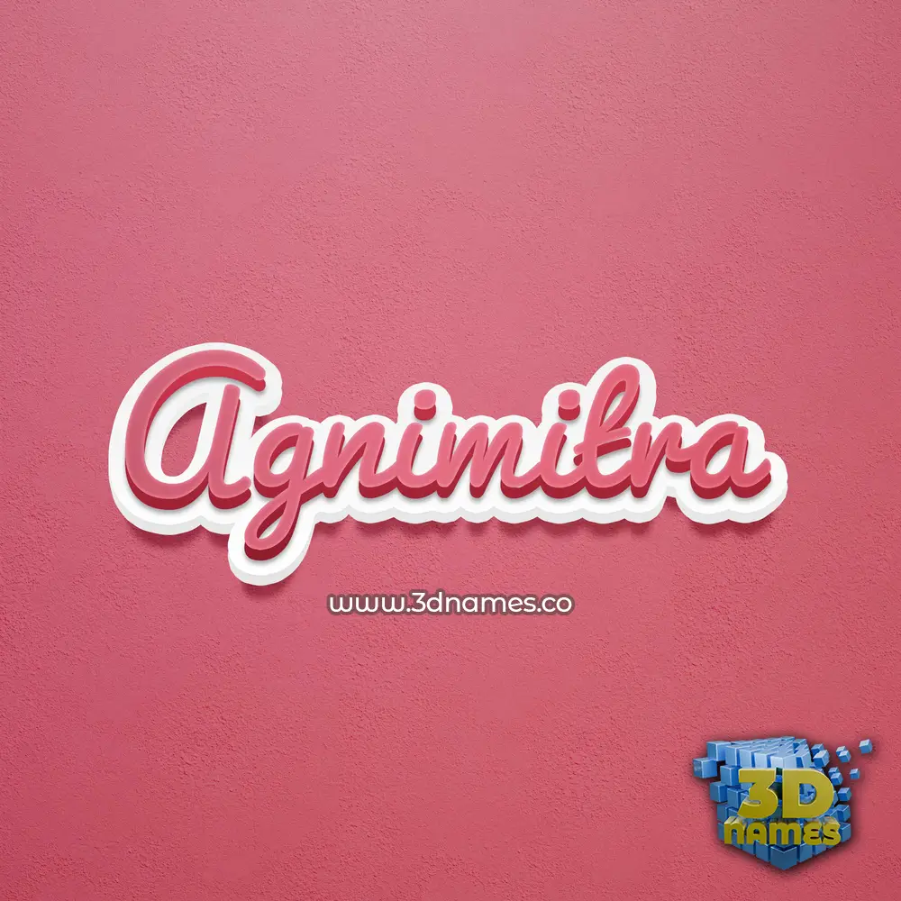 agnimitra in Red Scribble style - 3D name wallpaper